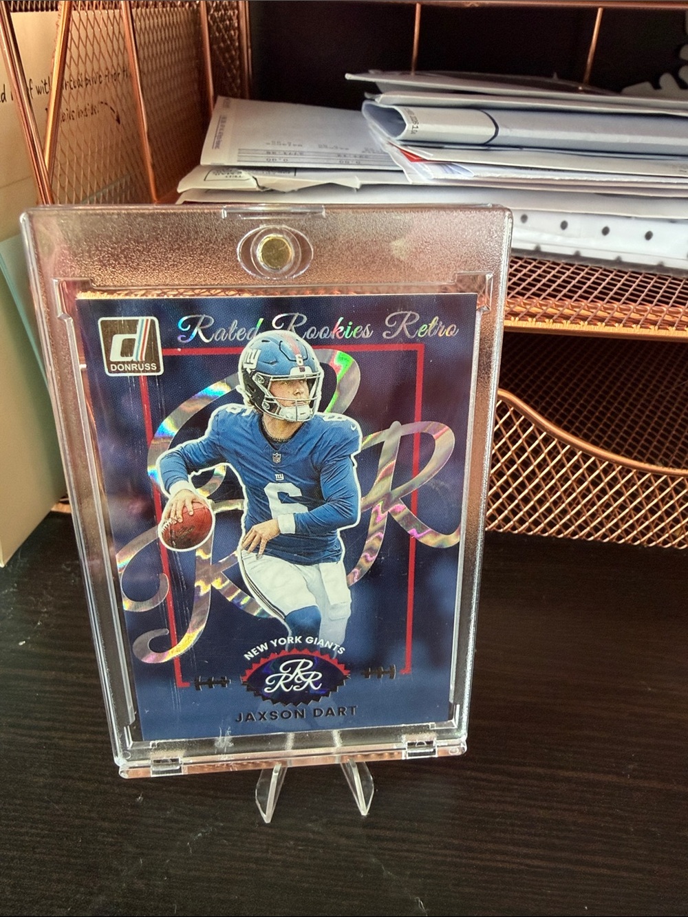 Donruss Rated Rookies Retro Jaxson Dart Football Card - Blue